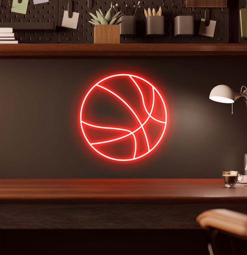 Neon Sign Basketball Sport Fan Club Room