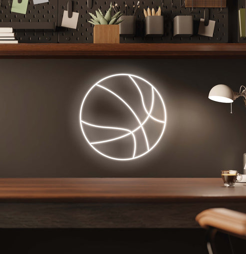 Neon Sign Basketball Sport Fan Club Room