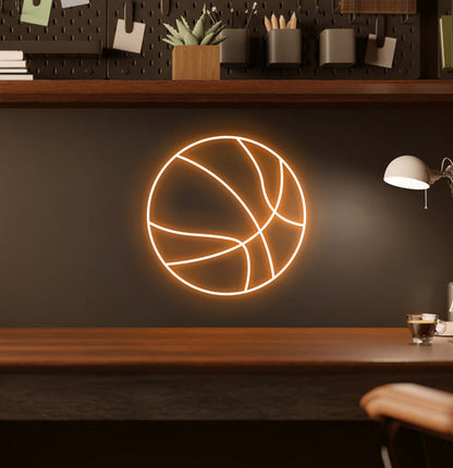 Neon Sign Basketball Sport Fan Club Room