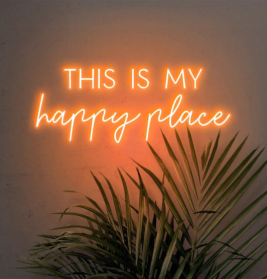 Neon Sign For Wall "This Is My Happy Place"