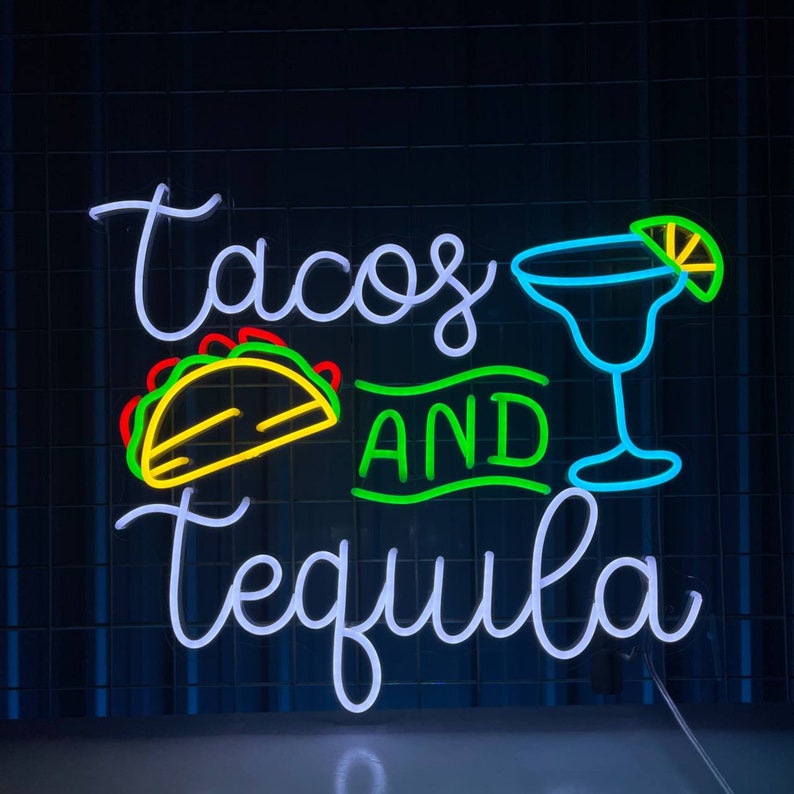 Neon Sign Mexican Tacos And Tequila