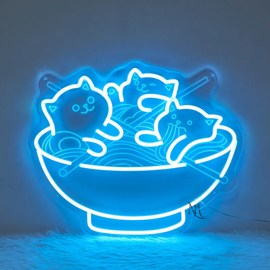 Ramen Cat Neon Sign Japanese Decor